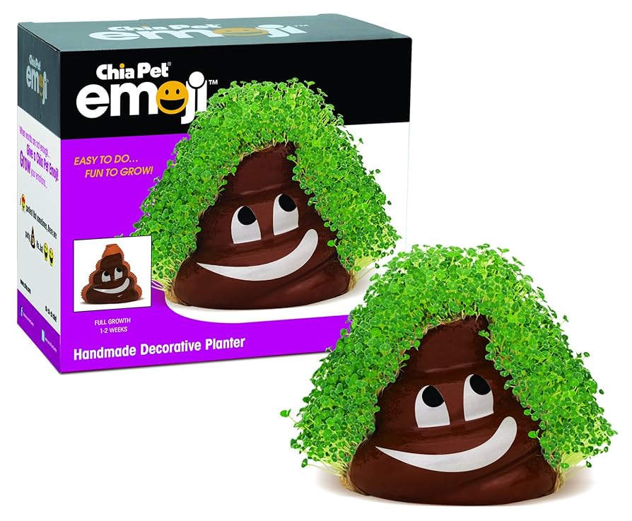 Amazon.com: Chia Pet Emoji Poopy with Seed Pack, Decorative